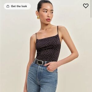 Reformation Isla Satin Top Black - Size 4